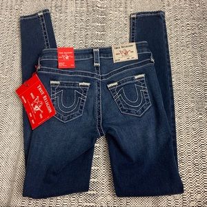 True Religion Hallie Mid Rise Super Skinny Jeans